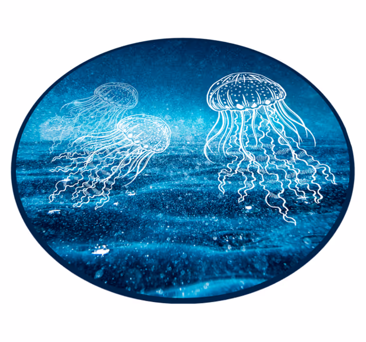 Scéna medúz v oceáne Zvířecí vinylový koberec - TenStickers