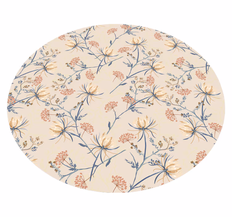 Botanická květnatá plocha Vinylový koberec s květinami - TenStickers