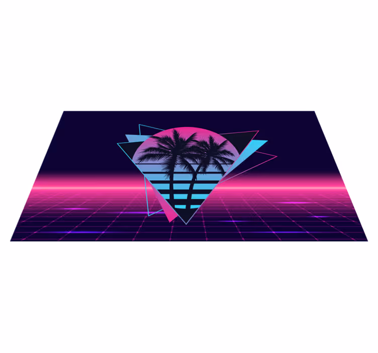 Vintage koberec ve stylu vaporwave palma - TenStickers
