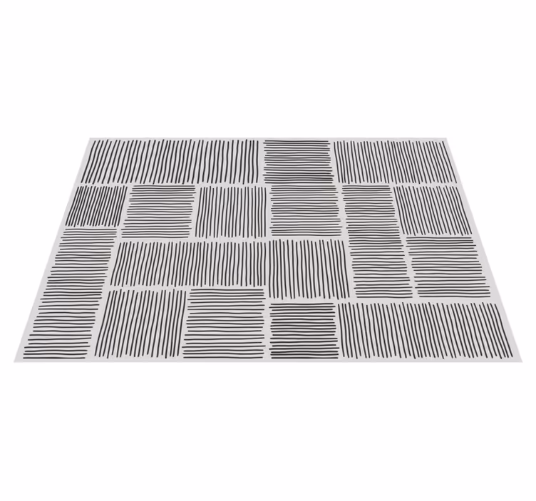 Monochromatické vzory čar Pruhovaný vinylový koberec - TenStickers