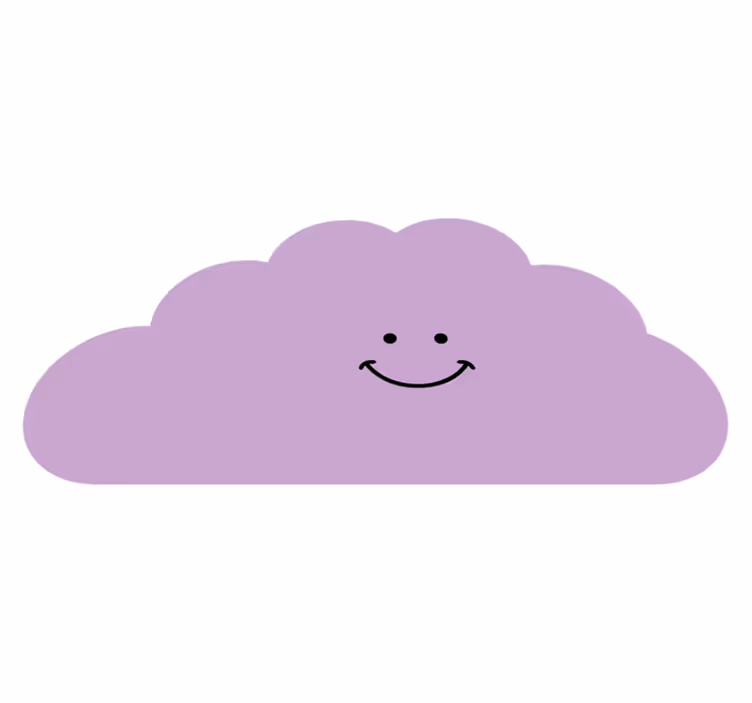 Usmívající se tvar mraku Vinylový koberec do školky - TenStickers