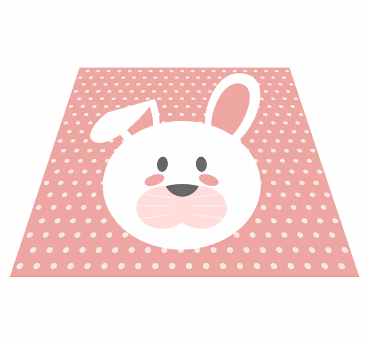 Puntíkovaný králíček Vinylový koberec do školky - TenStickers