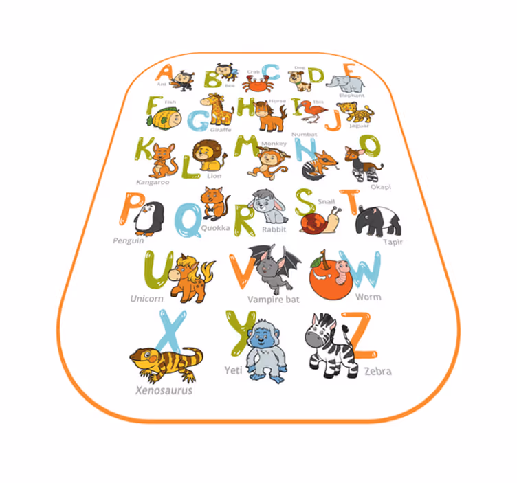 Zoo abeceda dětská hrací vinylový koberec - TenStickers