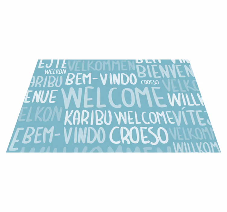 Vícejazyčný uvítací text Vinylový koberec s frázemi - TenStickers