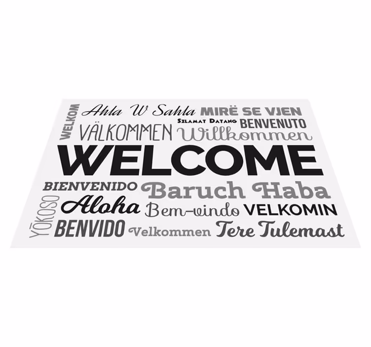 Vícejazyčný uvítací design Vinylový koberec ve vstupní hale - TenStickers