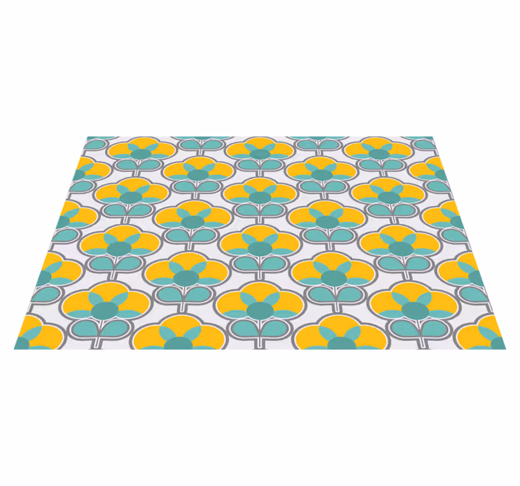 Geometrický květinový vzor Geometrický vinylový koberec - TenStickers