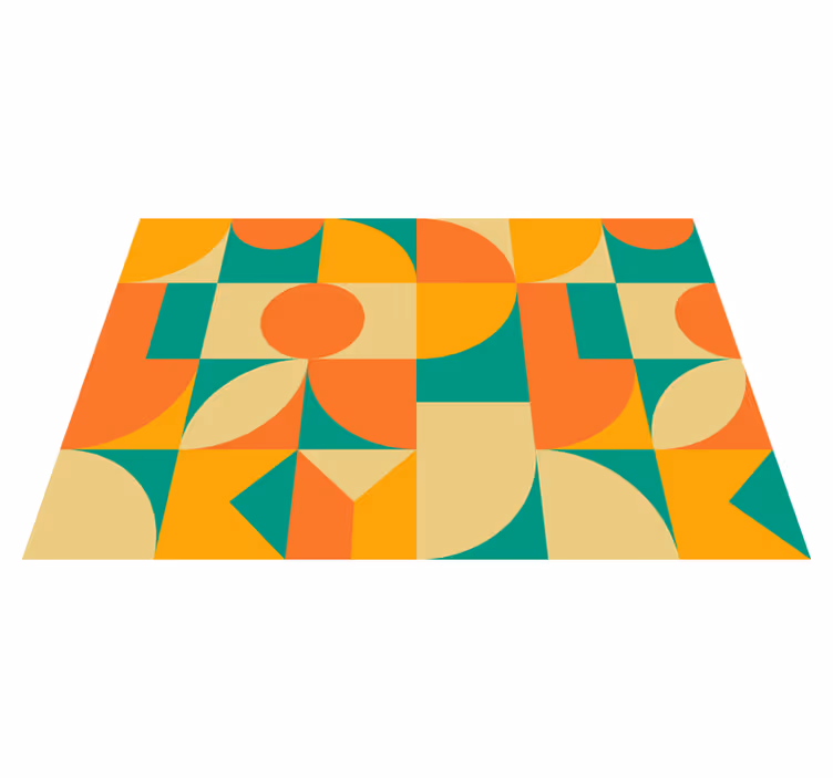 Barevný geometrický vzor Geometrický vinylový koberec - TenStickers