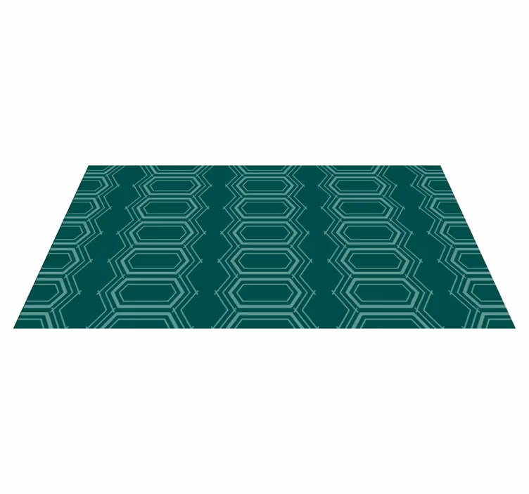 Smaragdový geometrický vzor Geometrický vinylový koberec - TenStickers