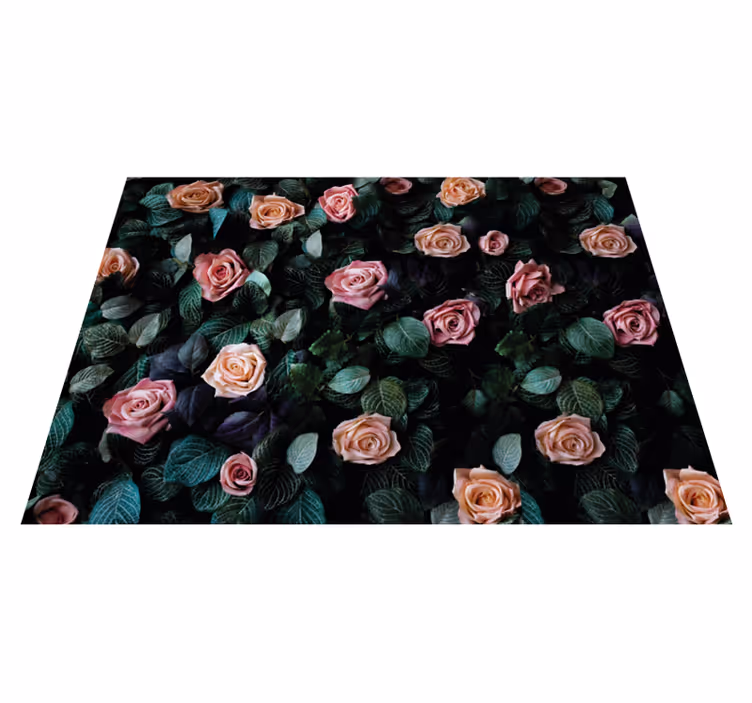 Květinový koberec s květy červené růže - TenStickers
