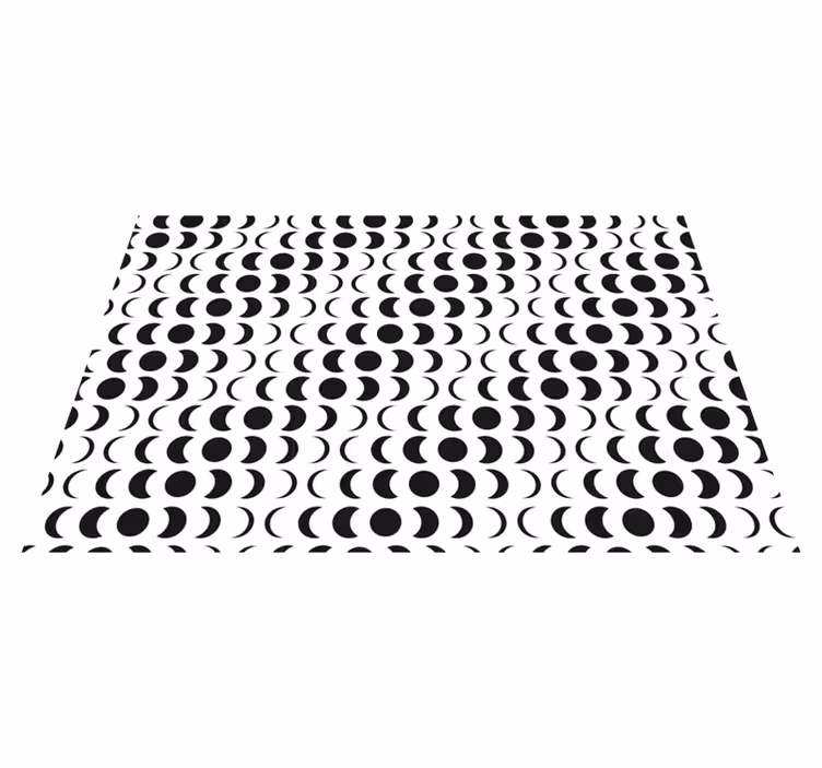Monochromatické půlkruhy Geometrický vinylový koberec - TenStickers