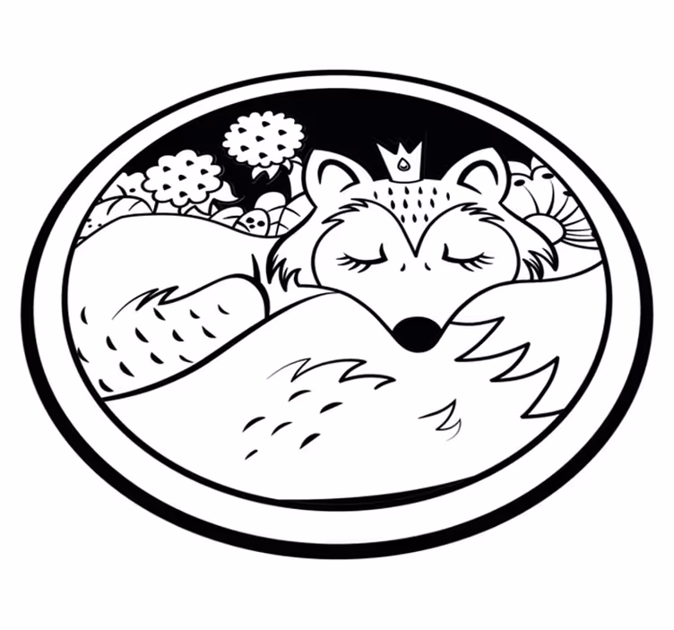 černá a bílá liška na spaní miminko na hraní - TenStickers