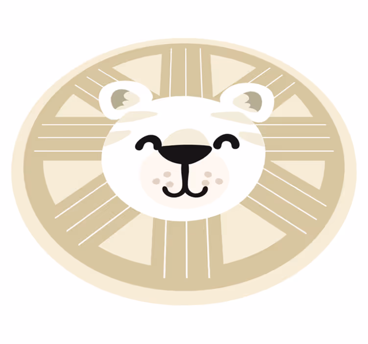Usmívající se grafika lva Vinylový koberec do školky - TenStickers