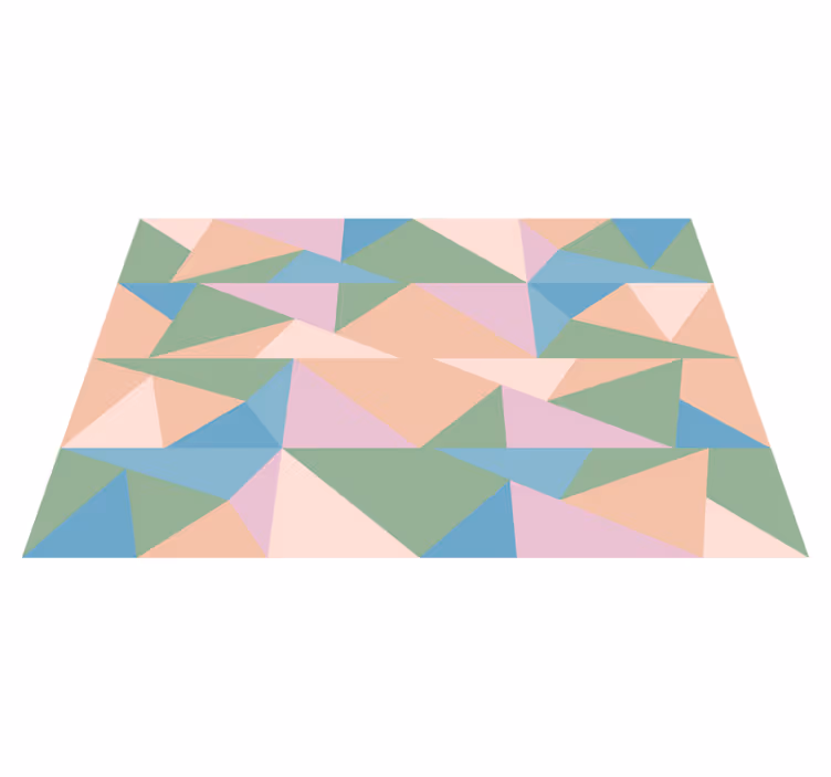 Pastelové trojúhelníky Geometrický vinylový koberec - TenStickers
