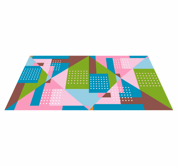 Fúze geometrických tvarů Geometrický vinylový koberec - TenStickers