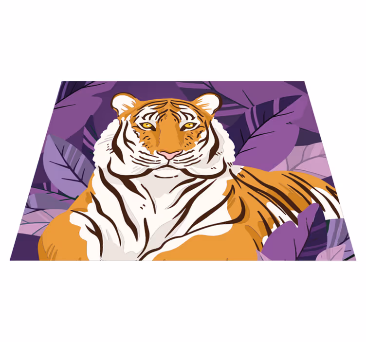 Ilustrace tygra Zvířecí vinylový koberec - TenStickers