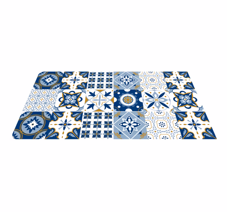 Barevná mozaika geometrický vzor vinylový koberec - TenStickers