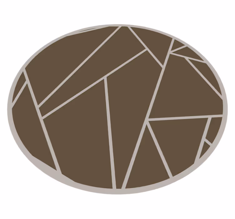Geometrický vzor kruh Hnědý vinylový koberec - TenStickers