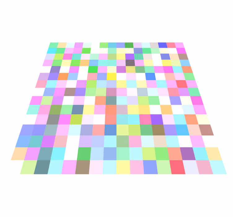 Barevné čtverce vzor Geometrický vinylový koberec - TenStickers