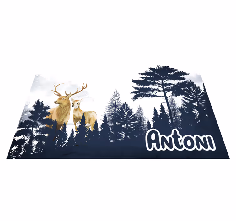Silueta lesní fauny Vinylový koberec se jmény - TenStickers