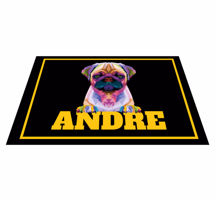 Geometrická zvířata roztomilý pes personalizovaná vinylový kobere - TenStickers
