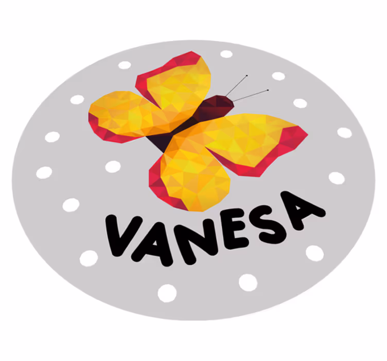 Personalizovaný motýl Vinylový koberec se jmény - TenStickers
