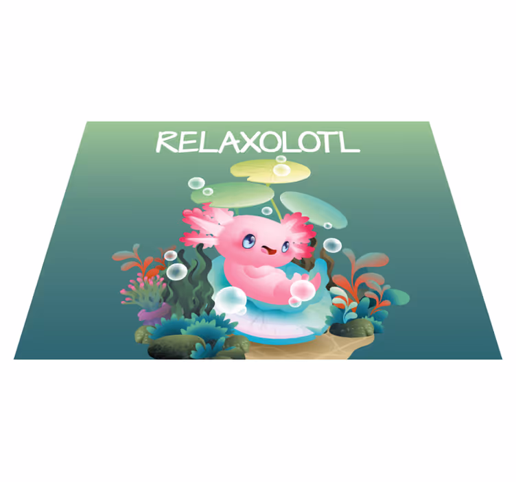 Dětský vinylový koberec "relaxolotl" s modrým vzorem - TenStickers