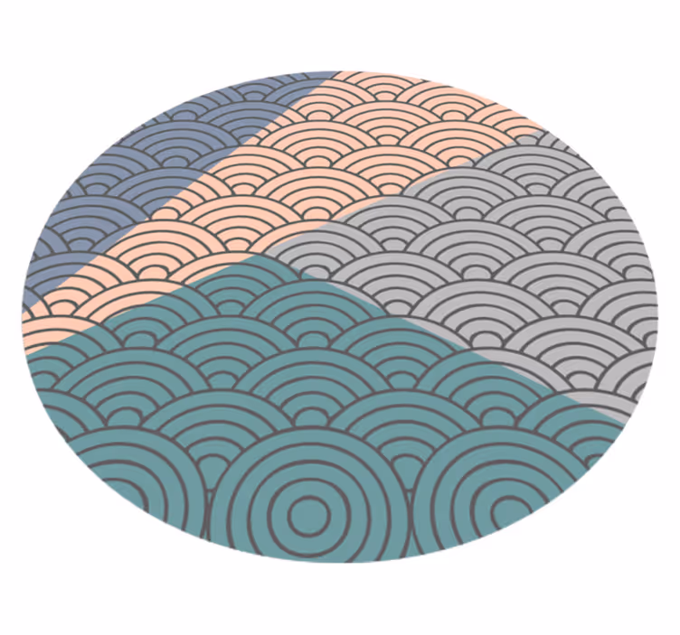 Vroubkované vlny vzor Geometrický vinylový koberec - TenStickers