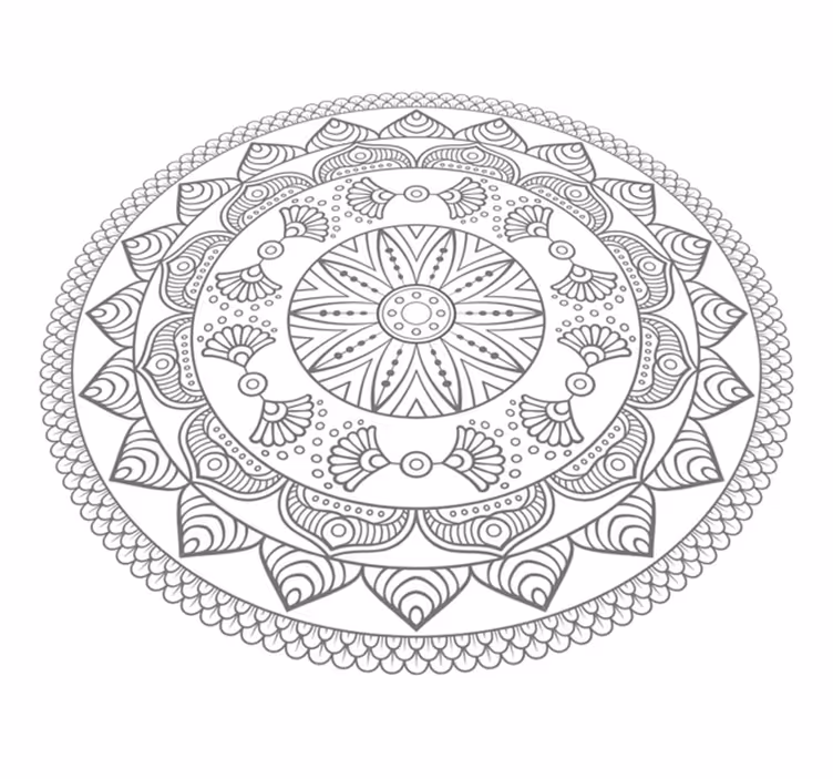 Geometrický šedý trojúhelník vzor mandala koberec - TenStickers