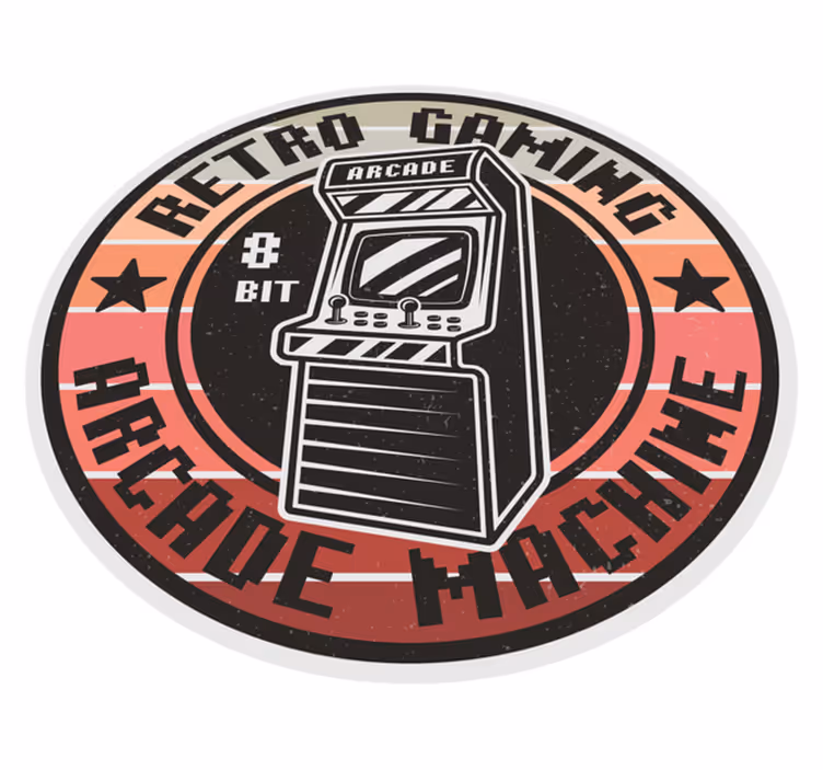 Retro Arcade Gaming Circle Vinylový koberec pro teenagery - TenStickers