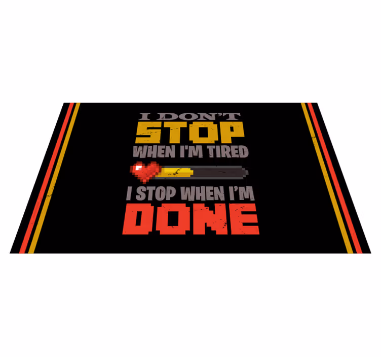 Motivační přísloví koberec vyrobený z vinylu vícebarevný - TenStickers