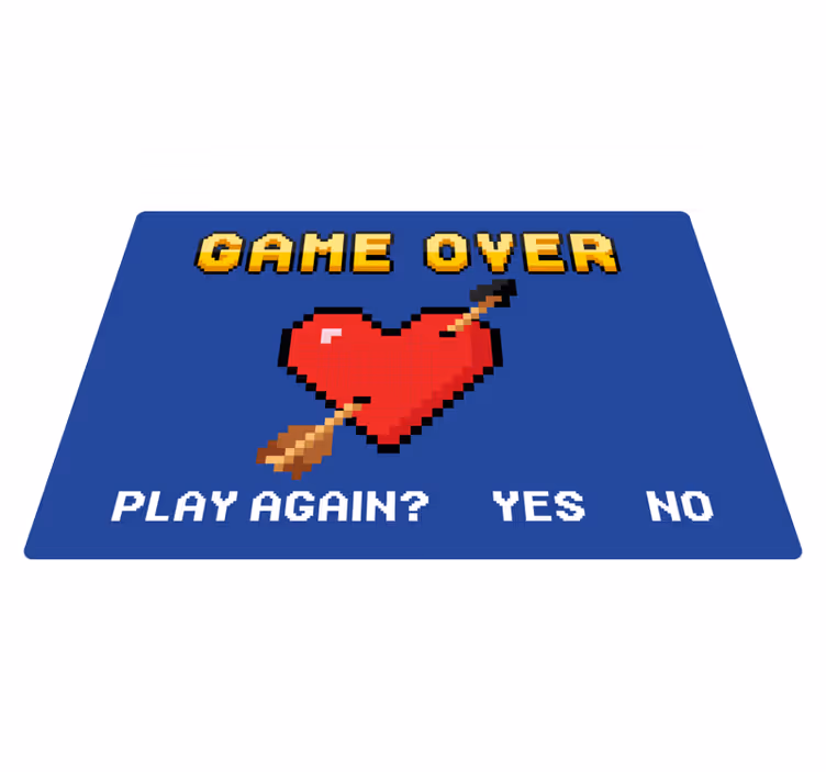 Vinylový koberec s pixelovým srdcem „Game Over“ - TenStickers