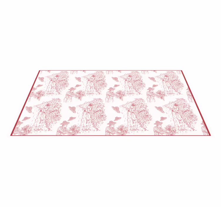 Pastorální scéna Toile Pattern Vinobraní vinylový koberec - TenStickers
