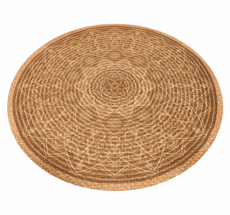 Elegantní hnědý vzor Mandala vinylový koberec - TenStickers
