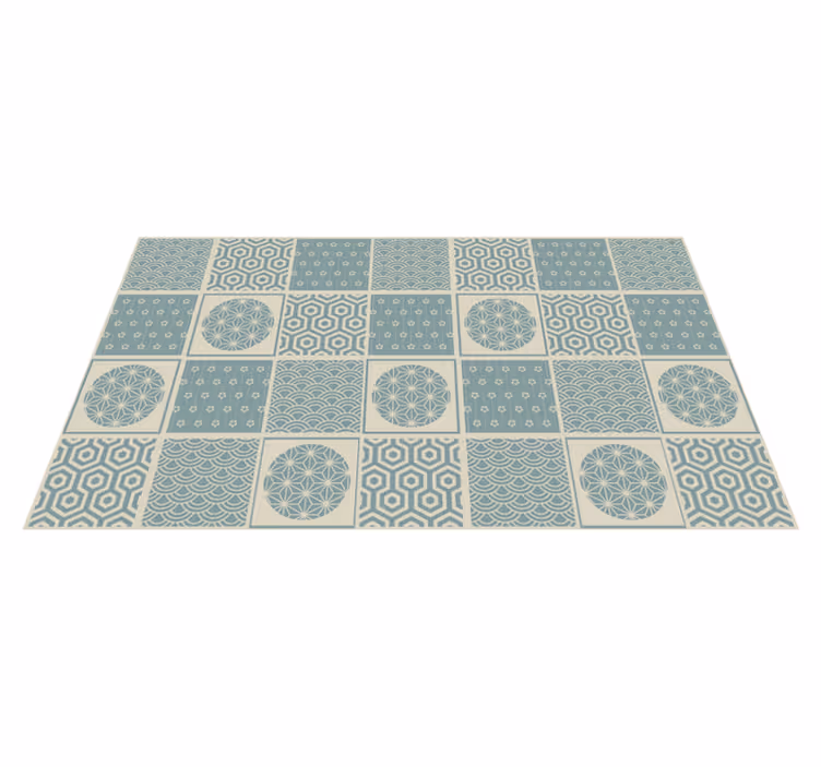 Vinylový koberec s efektem dlaždic geometrické vzory - TenStickers
