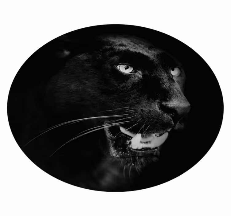 černý panter portrétní zvířecí vinylový koberec - TenStickers