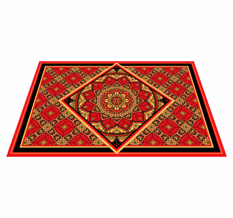 Dekorativní klasický design Červený vinylový koberec - TenStickers