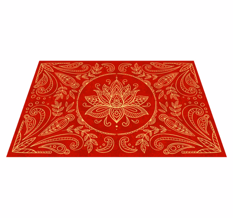 Vintage design mandaly Červený vinylový koberec - TenStickers