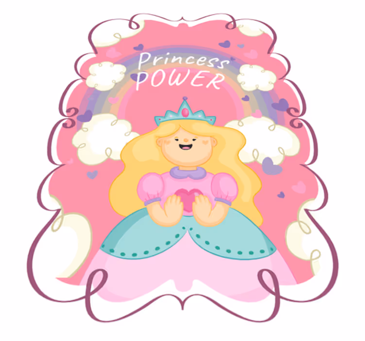 Princezna power podložka na hraní Vinylový koberec pro děti - TenStickers