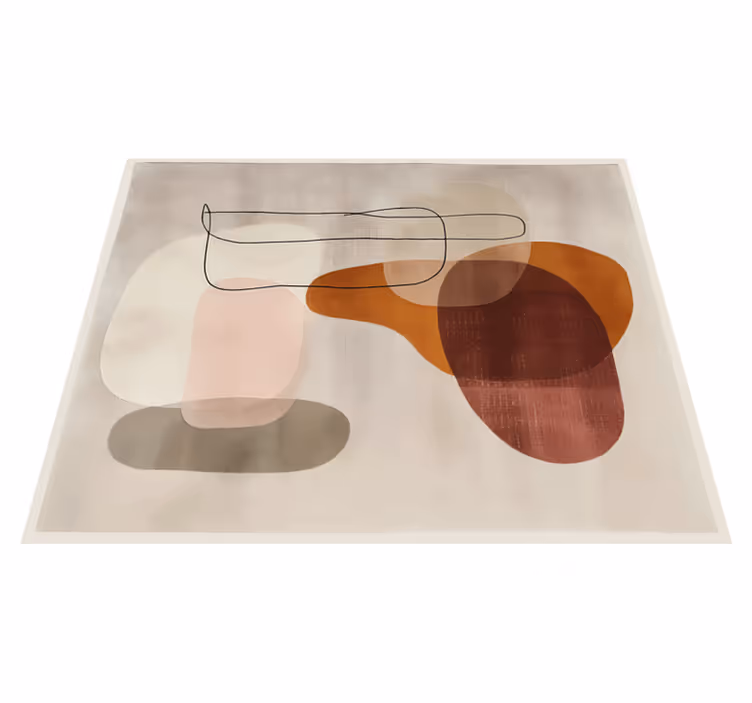 Abstraktní formy Béžový vinylový koberec - TenStickers