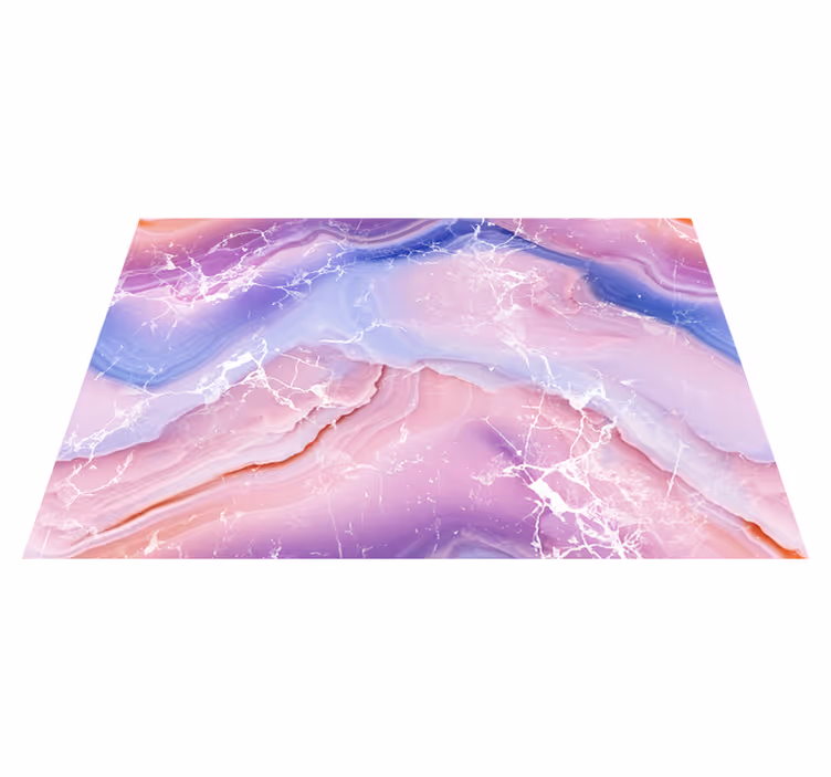 Fialové a růžové odstíny Mramorový vinylový koberec - TenStickers