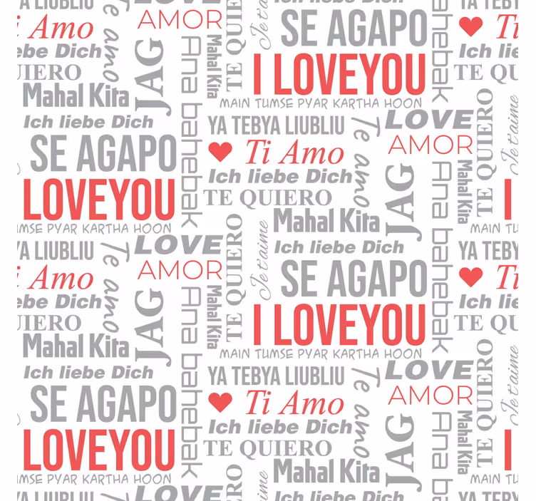i love you různé jazyky Nápis tapeta - TenStickers