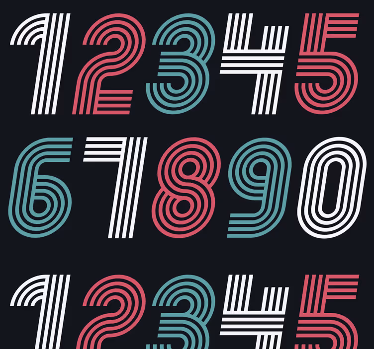 Design číselného vzoru Další vintage tapeta - TenStickers