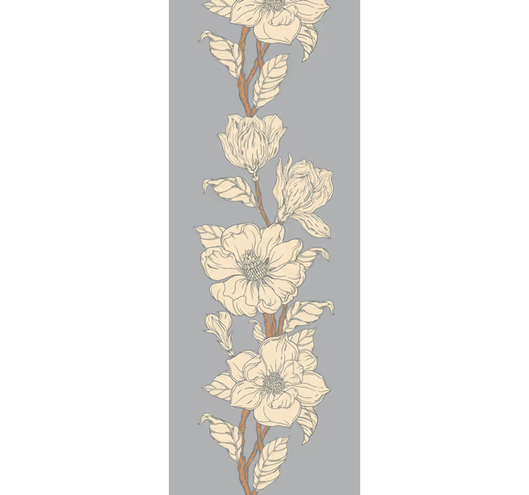 Elegantní květinové pruhy Květinový ornament tapeta - TenStickers
