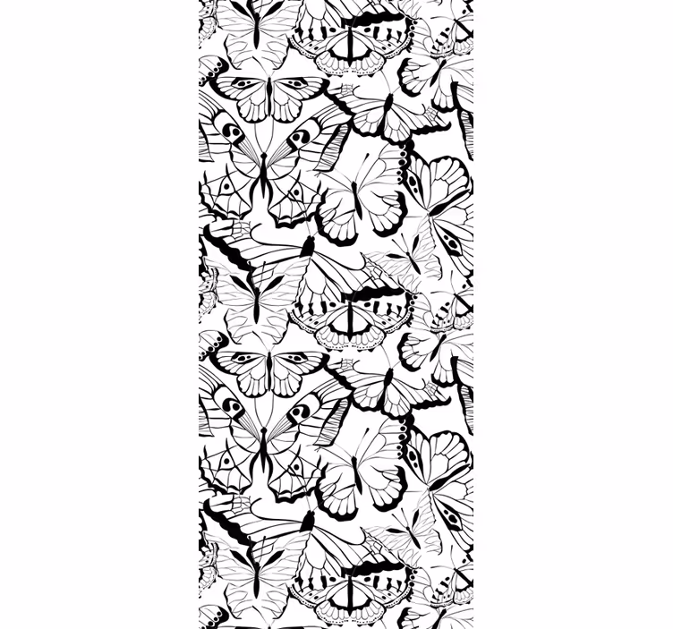 Elegantní černobílý motiv Motýlí tapeta - TenStickers