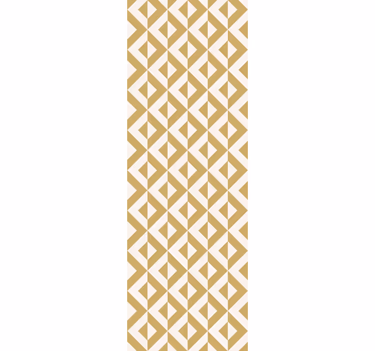 Motiv zlaté a bílé trojúhelníky Geometrická tapeta - TenStickers