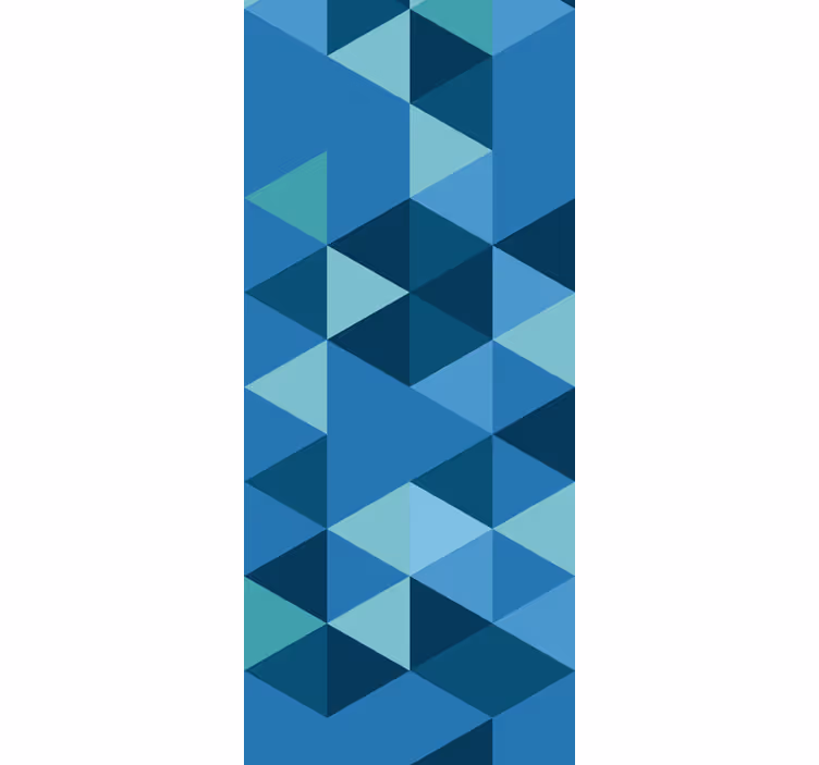 Modré malé postavičky Geometrická tapeta - TenStickers