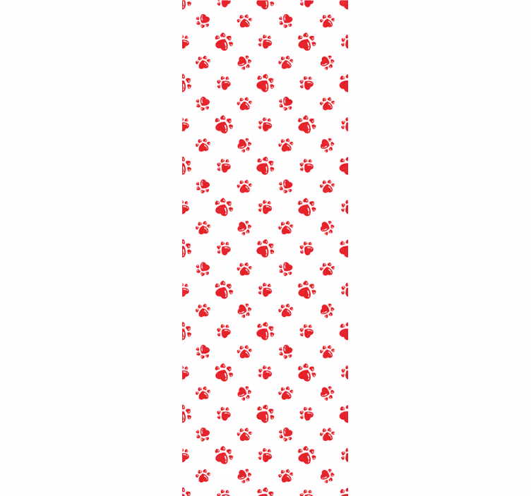 Otisky červených tlapek Psí tapeta - TenStickers