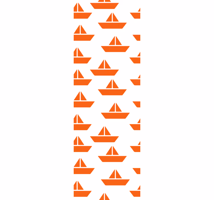 Motiv oranžové plachetnice Tapeta do dětského pokoje - TenStickers