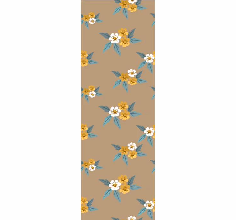 Hnědý květinový motiv květinová tapeta - TenStickers