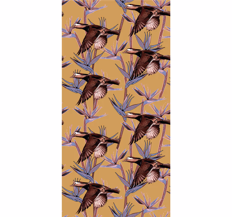Hemžící se tropický motiv Ptáci tapeta - TenStickers
